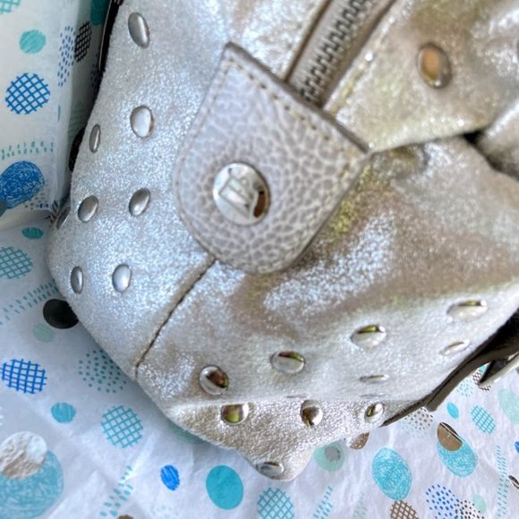 KATHY VAN ZEELAND SATCHEL IN SILVER NWOT - Picture 3 of 5
